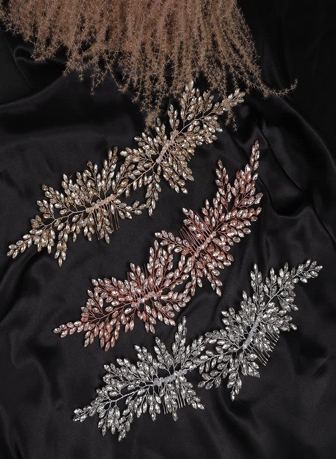 BERYUAN Rhinestone Wedding Hair Accessory Crystal Wide Headband for Bride (Gold) - Image 5