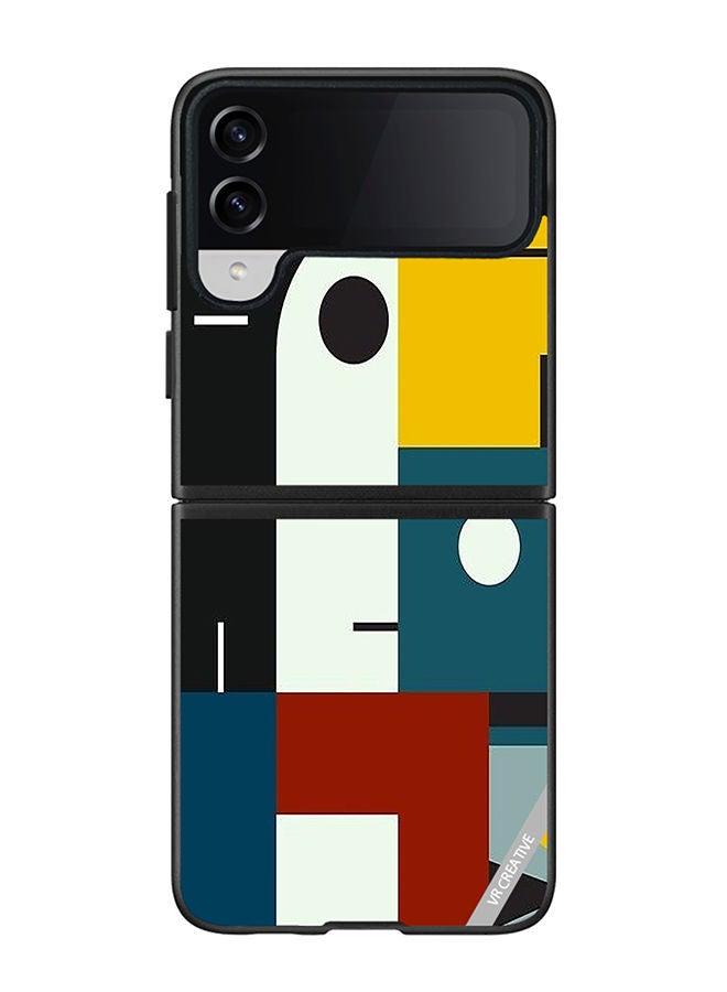 VR CREATIVE Protective Case Cover For Samsung Galaxy Z Flip4 Bauhaus Age Design Multicolour - Image 1