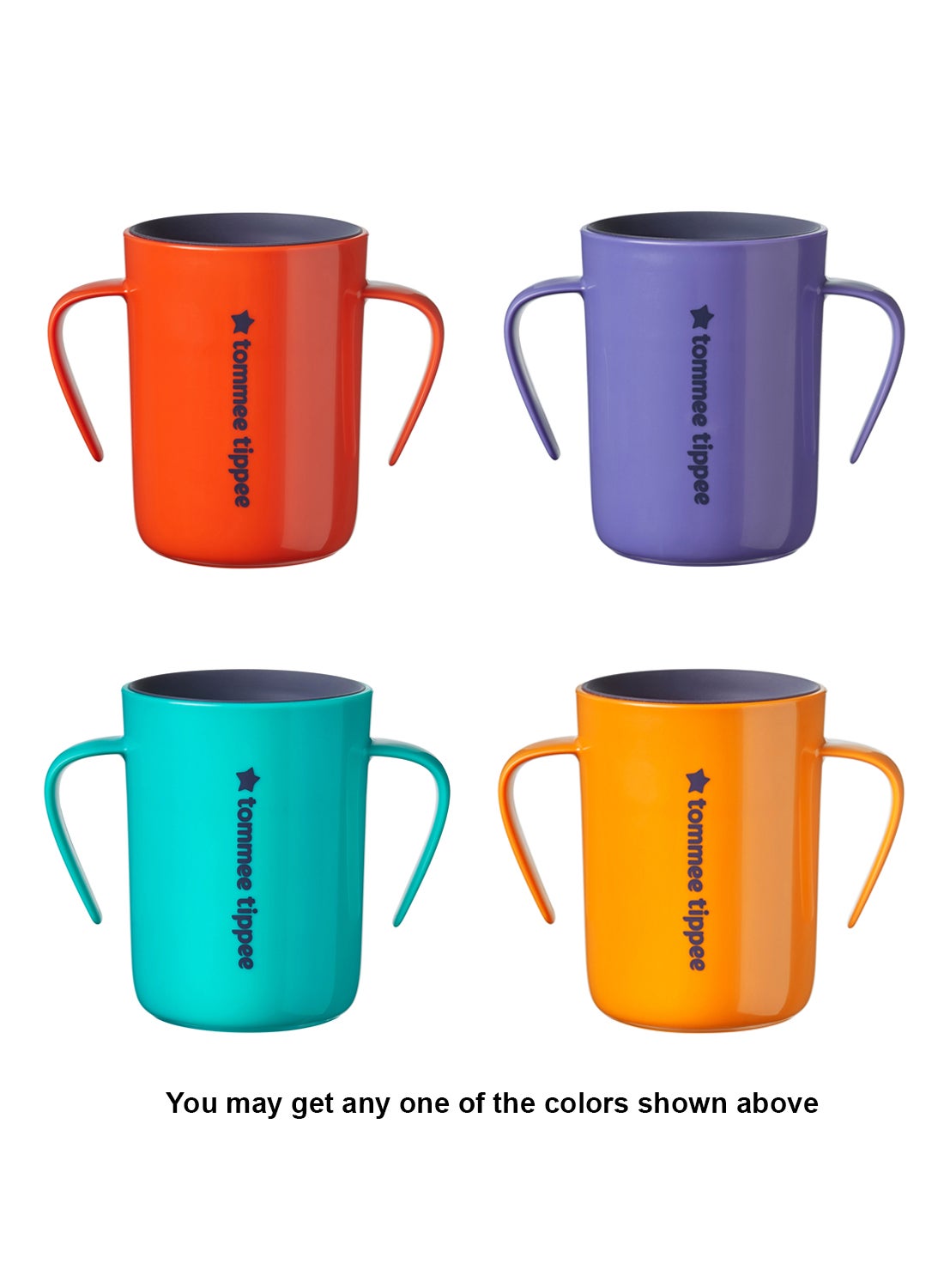 tommee tippee Easiflow 360 Lip Activated Trainer Cup With Easy-Grip Handles Leak-Proof Dentist Recommended 200 ml, 6 Months+ - Assorted
