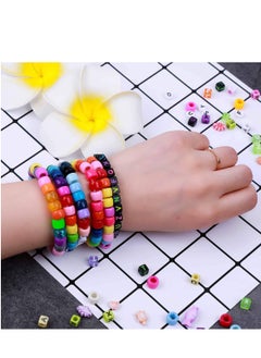 SYOSI Bead Bracelet Making Kit Bead Friendship Bracelets Kit with Pony Beads Letter Beads Charm Beads and Elastic String for Bracelet and Jewelry Making DIY  - Image 4