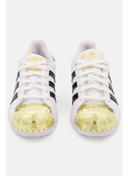 adidas Originals Women Superstar Metal Toe Lace UP Casual Shoes, White Combo  - Image 3