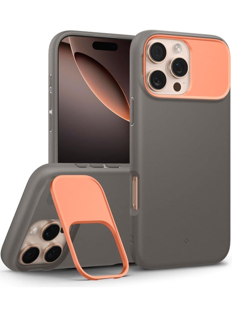Caseology Nano Pop Mag Kickstand iPhone 16 Pro MAX MagSafe Case Cover Mil Grade - Papaya Gray - Image 1