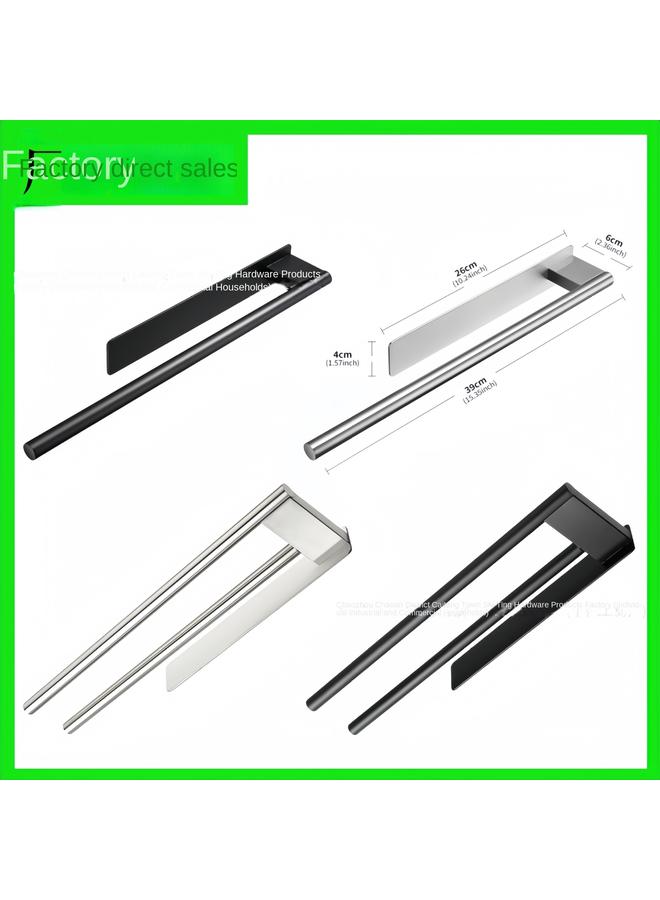 Bluejw Special For New Stainless Steel Towel Bar Toilet Non-perforated Light Luxury Towel Rack Baseball Cap Rack  - Image 2