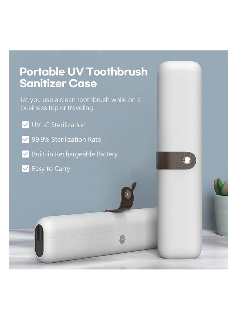SYOSI - Portable UV Toothbrush Sanitizer Travel Case, Rechargeable Sterilizer Box for Electric and Manual Toothbrush Heads, Cycle Cleaner Holder, Compact and Hygienic (1 Pack) - Image 1