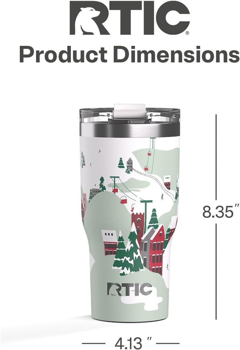 RTIC 30oz Essential Tumbler with Lid, Ceramic Lined, Insulated, Stainless Steel, Metal, Double Wall Vacuum-Insulation, Travel Cup for Iced Coffee, Tea, Hot and Cold Drink, Apres Ski - Image 4