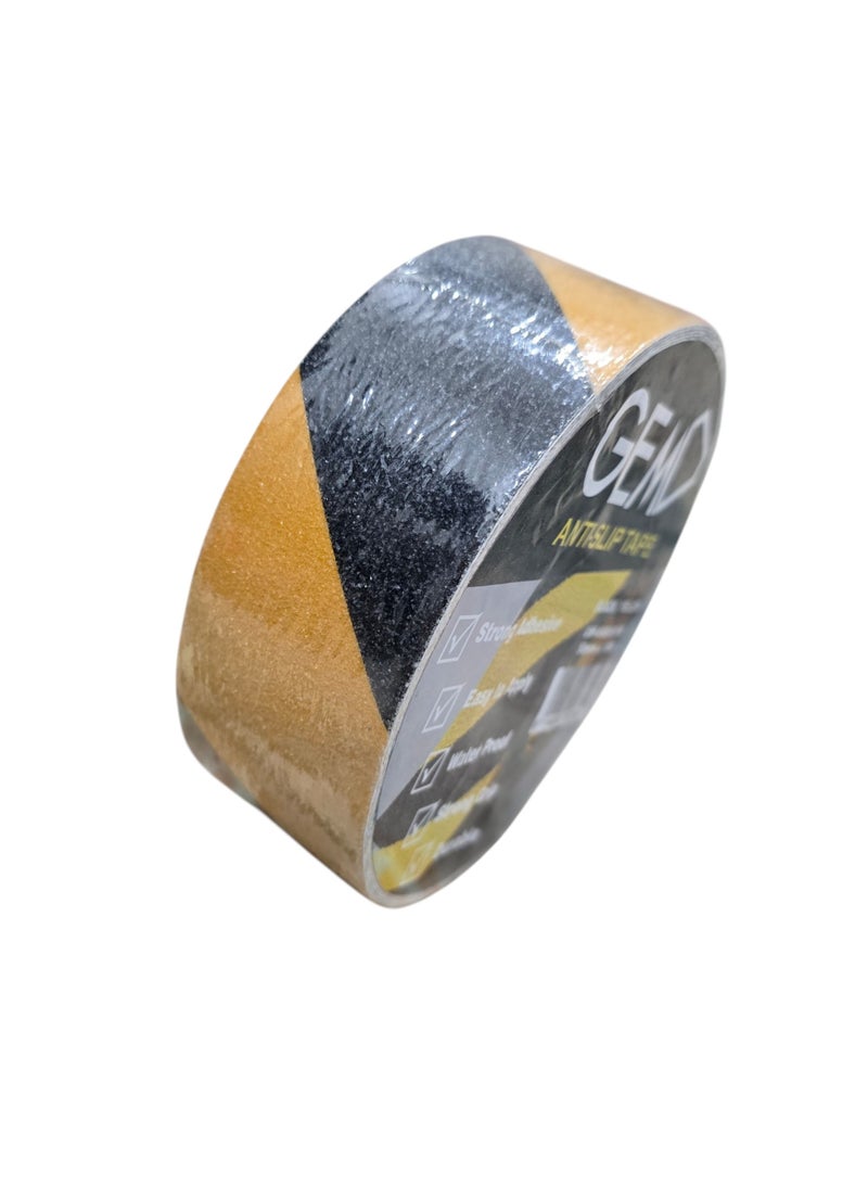 Gem Anti-Slip Tape 50mm x 15m Black/Yellow Strong Adhesive Durable Grip - Image 3