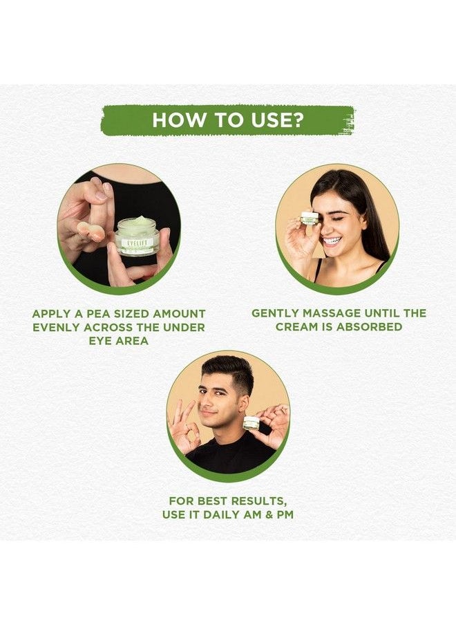 Bella Vita Organic - Eyelift Hydrating Natural Under Eye Cream Gel For Dark Circles Puffy Eyes Wrinkles & Removal Of Fine Lines For Women & Men 20 Gm (Pack Of 2) - Image 1
