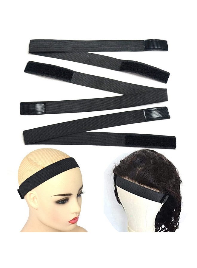 BLUPLE Luple 3 Pcs Adjustable Elastic Band For Wigs Edges Lace Melting Bands Edge Laying Bands Elastic Wig Bands With Velcr Thick Comfortable Durable (3 Pcs Black) - Image 2