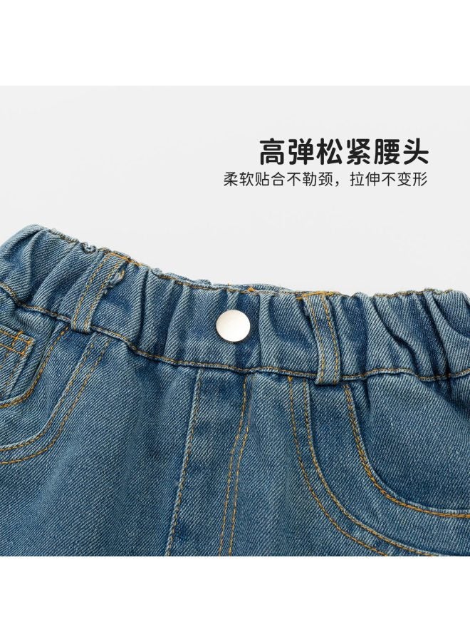 Bumblebee Girls' Denim Skirt Shorts Summer Thin 2025 New Fashionable Korean Style Skort For Girls - Image 4
