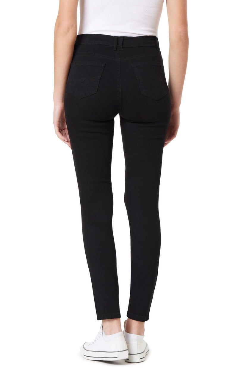 WallFlower Women's Flirty Curvy Skinny High Rise Insta Stretch Juniors Jeans (Standard and Plus), Carbon, 7 - Image 2