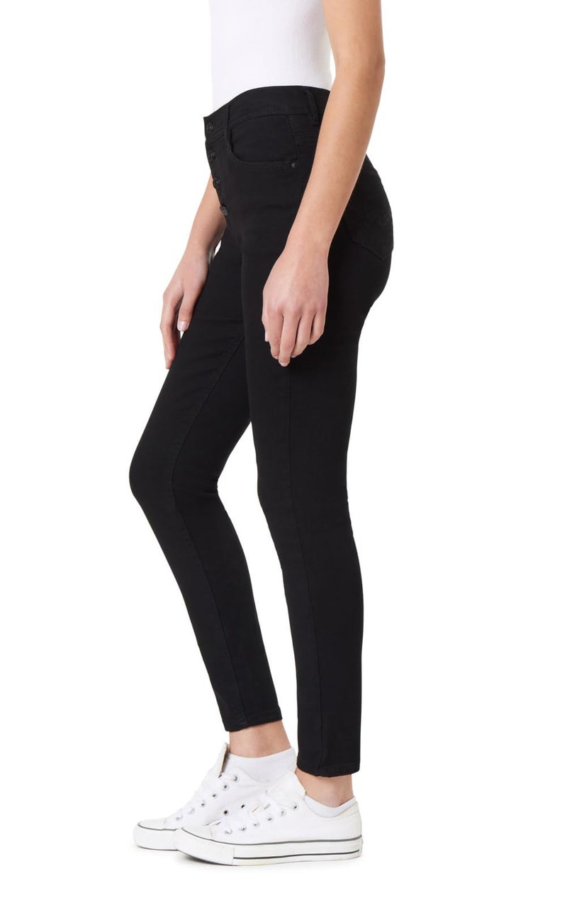 WallFlower Women's Flirty Curvy Skinny High Rise Insta Stretch Juniors Jeans (Standard and Plus), Carbon, 7 - Image 3