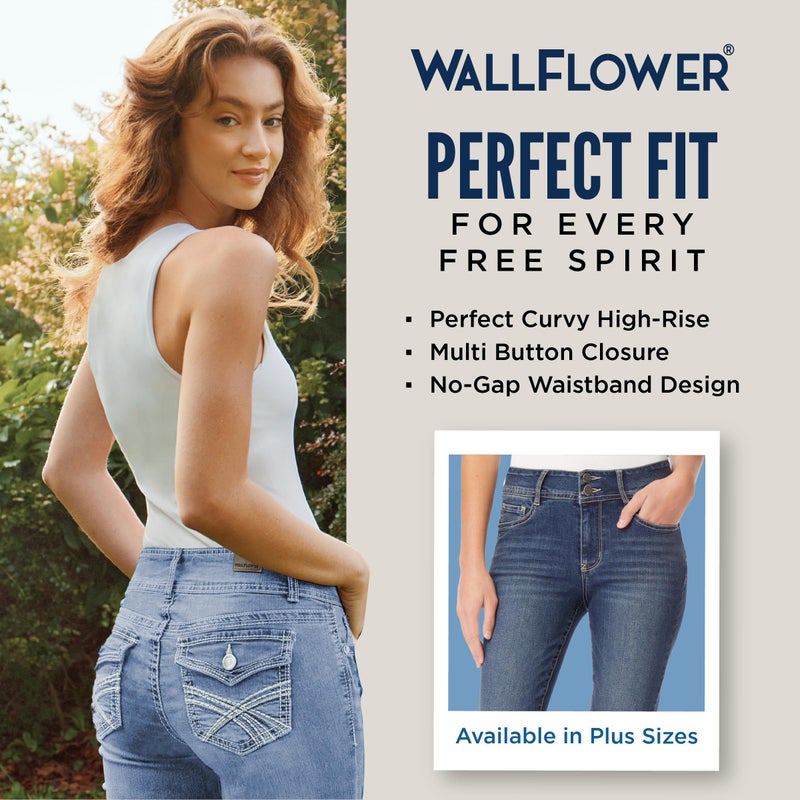 WallFlower Women's Flirty Curvy Skinny High Rise Insta Stretch Juniors Jeans (Standard and Plus), Carbon, 7 - Image 5