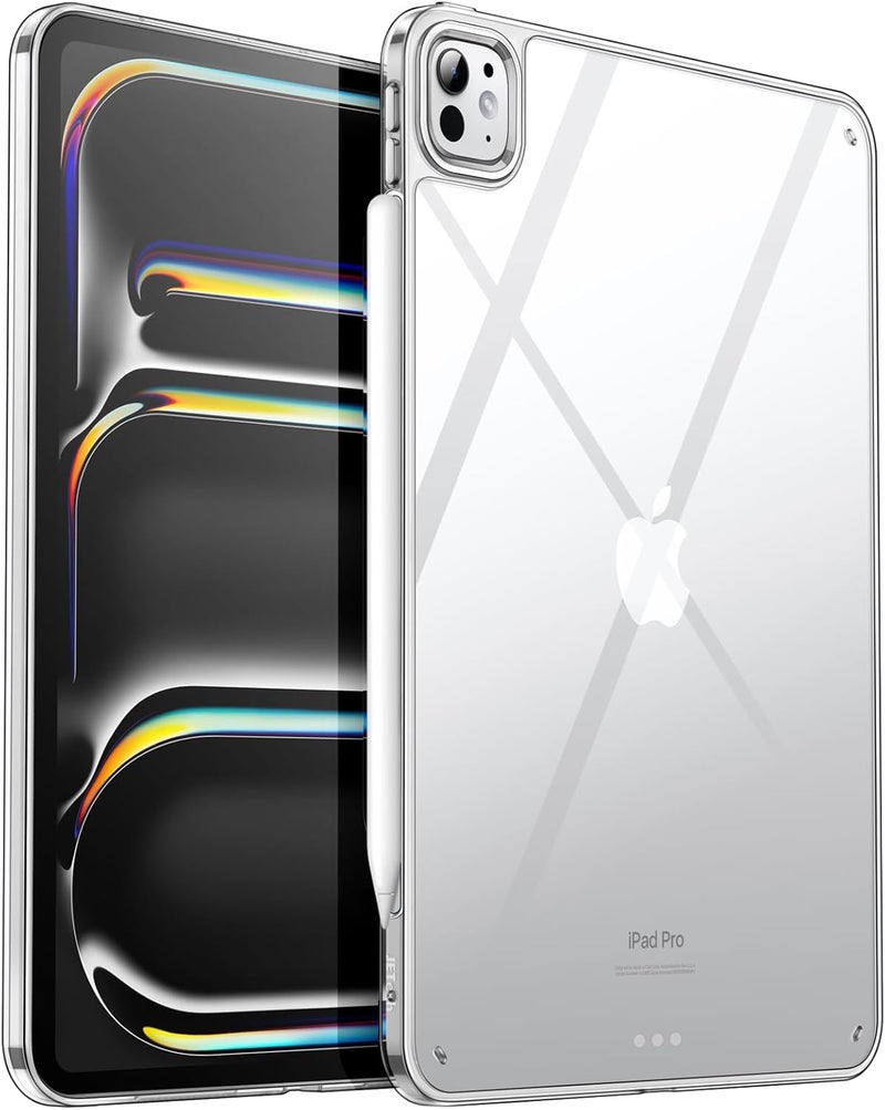جي تيك جراب شفاف لجهاز iPad Pro مقاس 11 بوصة M4 2024 (الجيل الخامس)، غطاء خلفي شفاف مقاوم للصدمات ومضاد للاصفرار مع ظهر صلب من البولي كربونات ومصد ناعم من مادة TPU - Image 1