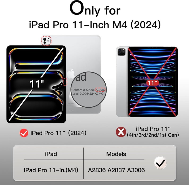 جي تيك جراب شفاف لجهاز iPad Pro مقاس 11 بوصة M4 2024 (الجيل الخامس)، غطاء خلفي شفاف مقاوم للصدمات ومضاد للاصفرار مع ظهر صلب من البولي كربونات ومصد ناعم من مادة TPU - Image 2