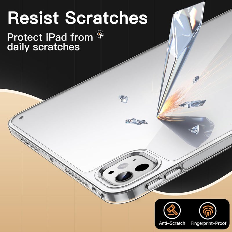 جي تيك جراب شفاف لجهاز iPad Pro مقاس 11 بوصة M4 2024 (الجيل الخامس)، غطاء خلفي شفاف مقاوم للصدمات ومضاد للاصفرار مع ظهر صلب من البولي كربونات ومصد ناعم من مادة TPU - Image 5
