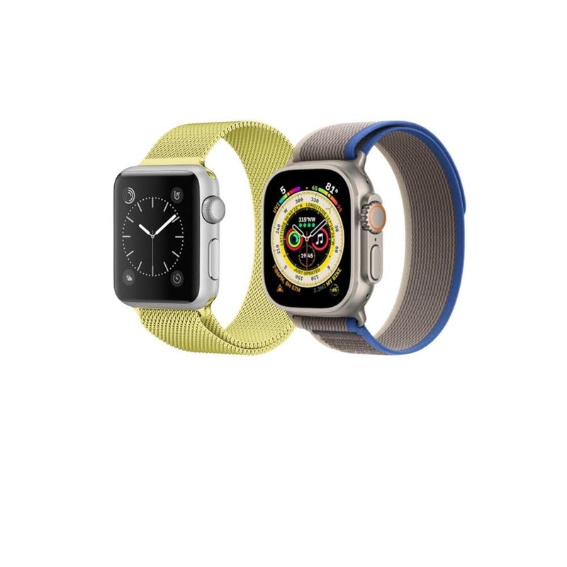 BURAQ 2-Pack Sports Replacement Bands Compatible with Apple Watch 49/46/45/44/42mm – Series Ultra 2/Ultra/9/8/7/SE/6/5/4/3/2/1 – Model #1592 - Image 2