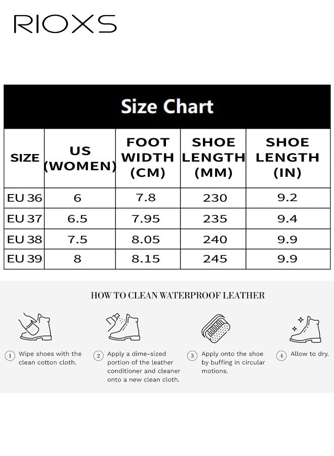 ريوكس أحذية تشوكا نسائية، أحذية قتالية أنيقة من الجلد الناعم بكعب متوسط، أحذية كاحل كلاسيكية برباط وكعب سميك ونعل خارجي مقاوم للانزلاق، باللون الأسود - Image 4