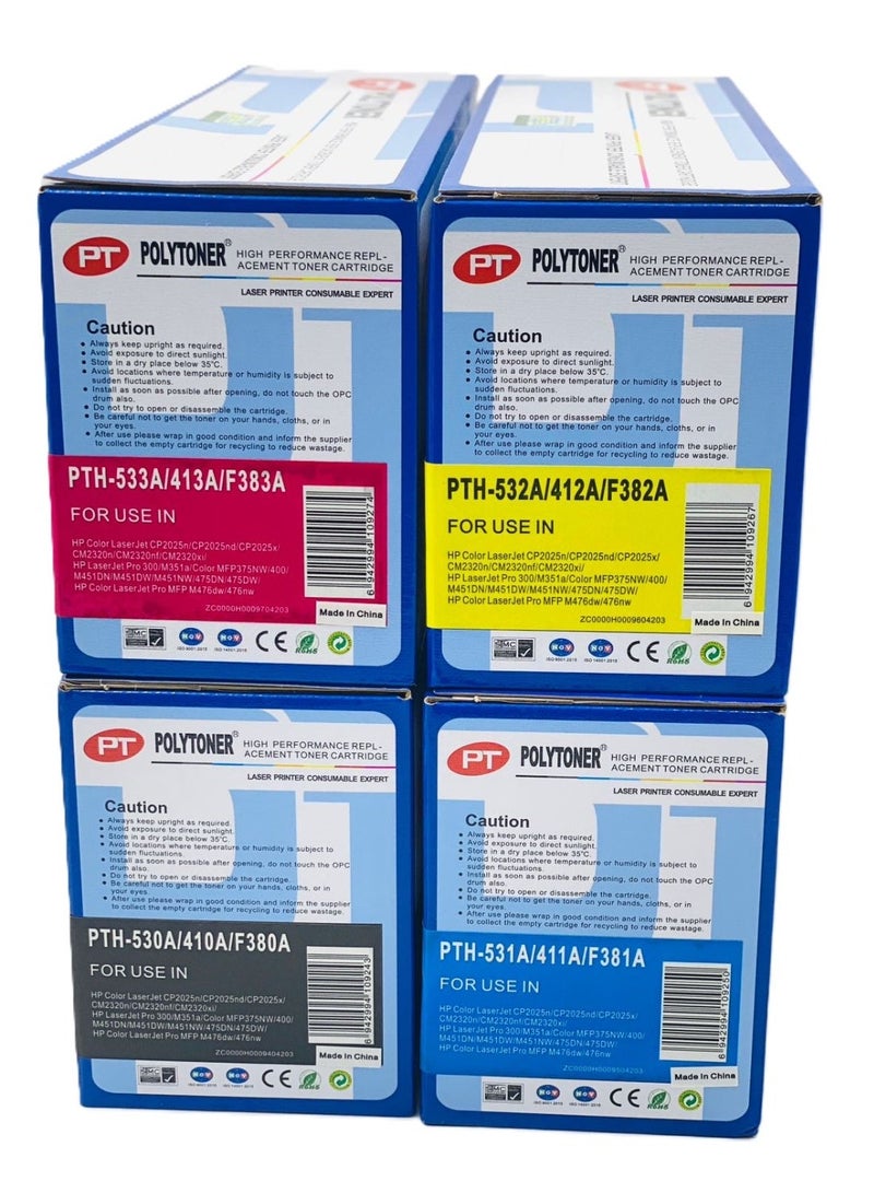 بوليتونر حبر HP-304A  اتش بي  المتوافق مع حبر  بولي تونر  POLYTONER 304A/305A /312A HP Color Laser Jet CM2320/N/MFP / CM2320/fmfp/CP2025/n/CP2025dn/X/Pro 300/400/ Color m351/m375/nw/M451DN/DW/M475W/m4 - Image 3