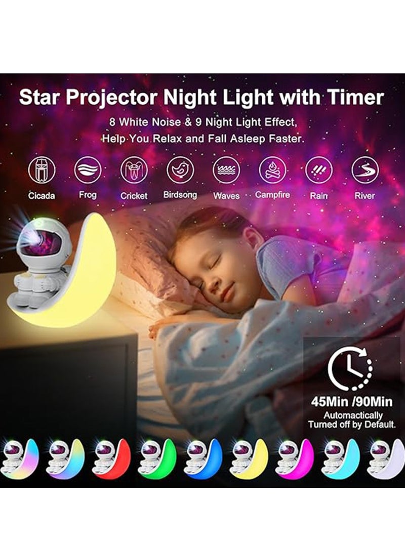 BlueFire Astronaut Starry Sky Galaxy Projector | 5-in-1 Space Night Light with White Noise, Bluetooth Speaker, Remote & Timer | Moon Lamp Ceiling Projector for Kids Bedroom, Game Room, Party & Gifts - Image 4