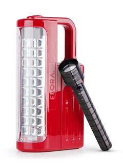 ELORA Emergency Light + Torch Combo EL-EL-5353 - 60 Hours Run Time, Durable Cover, Auto Overcharge Protection, Rechargeable Battery, Solar & USB Charging  - Image 1