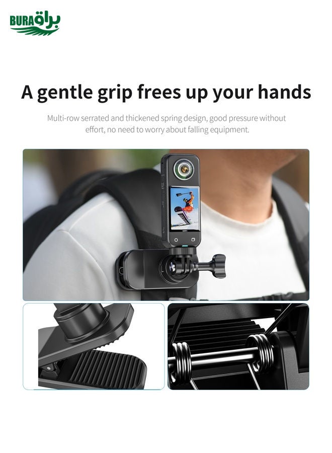 BURAQ STARTRC 360 Degree Rotation Backpack Clip Magnetic Suction Mount (Black) - Image 3