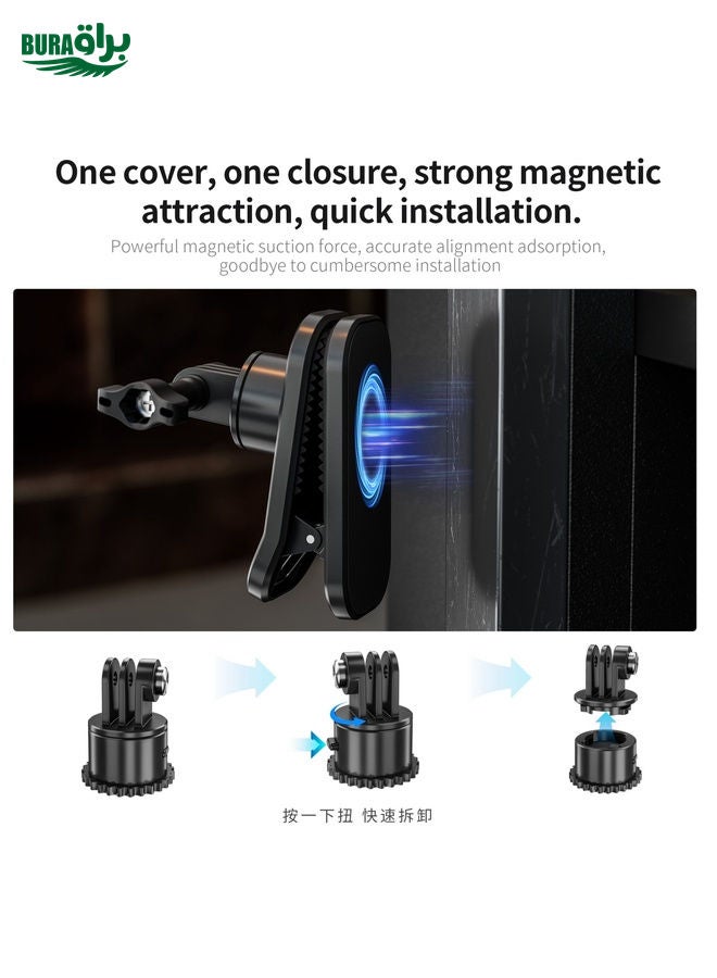 BURAQ STARTRC 360 Degree Rotation Backpack Clip Magnetic Suction Mount (Black) - Image 5