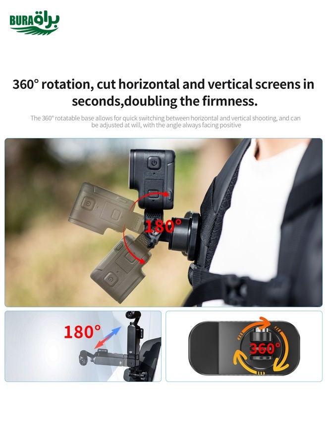 BURAQ STARTRC 360 Degree Rotation Backpack Clip Magnetic Suction Mount (Black) - Image 4