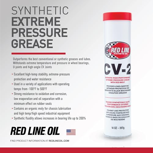 Red Line 80402 High Performance CV-2 Synthetic Grease Cartridge with Red Moly - 14 Ounce Tube - Image 3