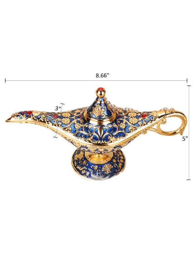 SUNSAR Vintage Legend Aladdin Magic Genie Lamp, Metal Carved Wishing Ligh, Classic Vintage Collectable Home Table Decoration - Image 2