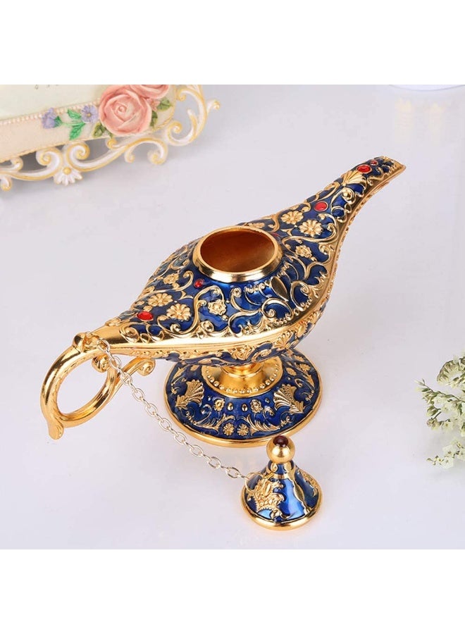 SUNSAR Vintage Legend Aladdin Magic Genie Lamp, Metal Carved Wishing Ligh, Classic Vintage Collectable Home Table Decoration - Image 4