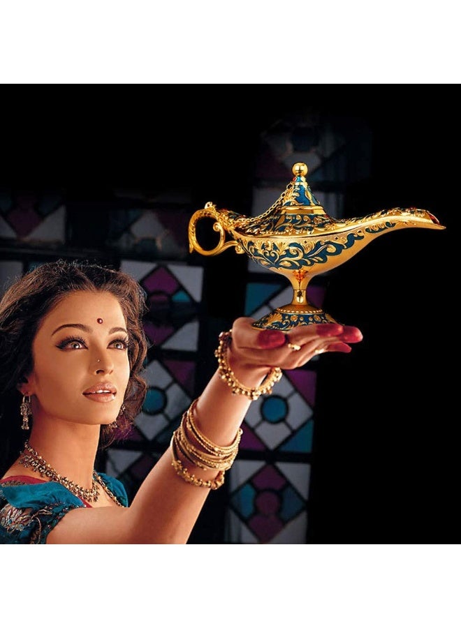 SUNSAR Vintage Legend Aladdin Magic Genie Lamp, Metal Carved Wishing Ligh, Classic Vintage Collectable Home Table Decoration - Image 3