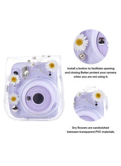 Geekria Clear Case Compatible with Fujifilm Instax Mini 12/11/9/8/8+/40, Clear PVC Camera Bag for Polaroid Camera Instax Mini 11 - White Flowers  - Image 2