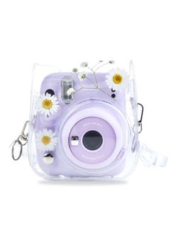 Geekria Clear Case Compatible with Fujifilm Instax Mini 12/11/9/8/8+/40, Clear PVC Camera Bag for Polaroid Camera Instax Mini 11 - White Flowers  - Image 1