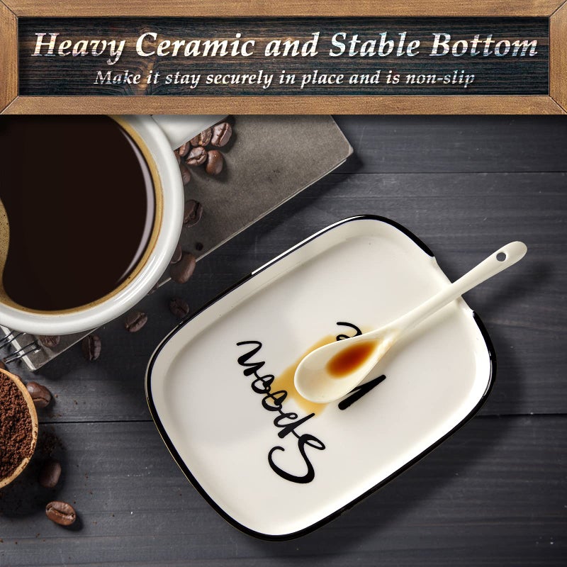 DAYYET Ceramic Spoon Rest for Stove Top, Large Spoon Holder for Kitchen Counter, Coffee Spoon Rest, Heat-Resistant Cooking Utensil Rest, Modern Kitchen Decor, Set of 2 - Image 5