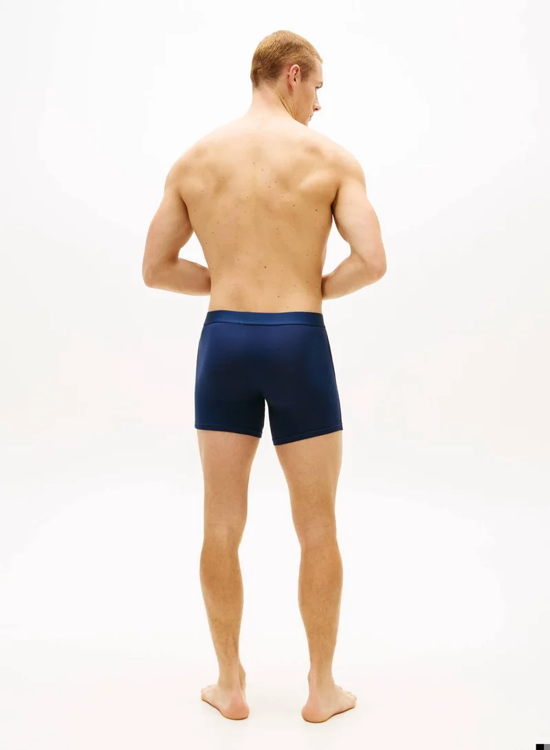 TOMMY HILFIGER Antq Silv/Ptch Blu/Arm Grn 3 Pack Cotton Stretch Boxer Briefs for Men | Best Price UAE