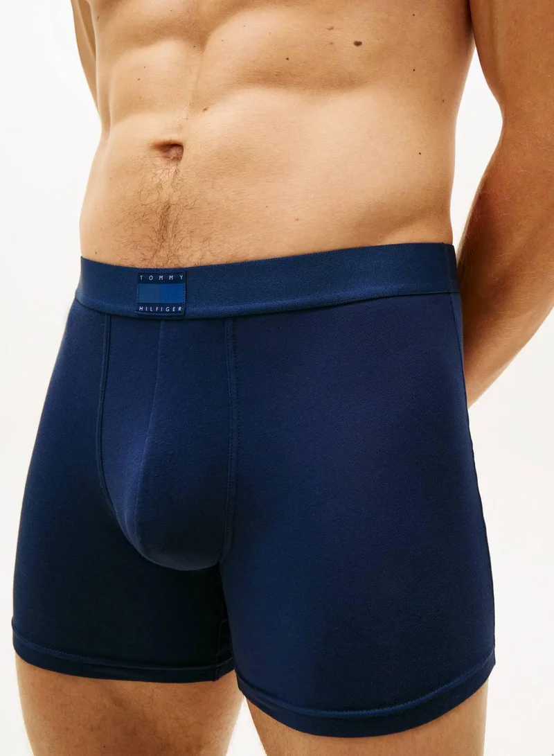 TOMMY HILFIGER Antq Silv/Ptch Blu/Arm Grn 3 Pack Cotton Stretch Boxer Briefs for Men | Best Price UAE