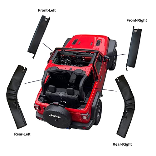 Shadeidea Roll Bar Padding Compatible with Jeep Wrangler JL (2018-2023) 2 Door - Black Vinyl Foam Laminated Pad Cover Kit Protection JLU Sahara Rubicon with Grab Bag - 3 Year Warranty - Image 5