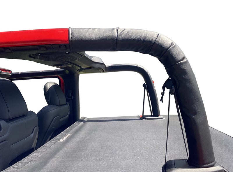 Shadeidea Roll Bar Padding Compatible with Jeep Wrangler JL (2018-2023) 2 Door - Black Vinyl Foam Laminated Pad Cover Kit Protection JLU Sahara Rubicon with Grab Bag - 3 Year Warranty - Image 2