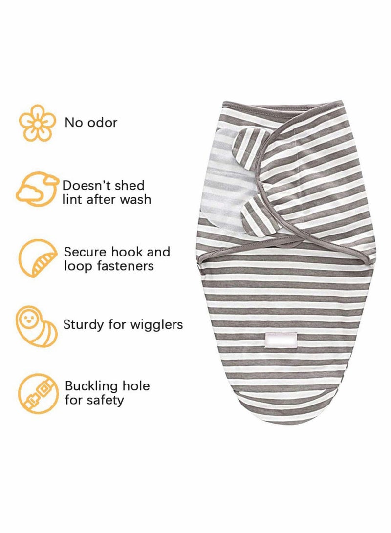 Adjustable Baby Swaddle Blanket 100% Cotton Sleepsack for Newborns 0-6 Months, Soft Receiving Wrap for Boys  Girls, 2 Pack - Image 2