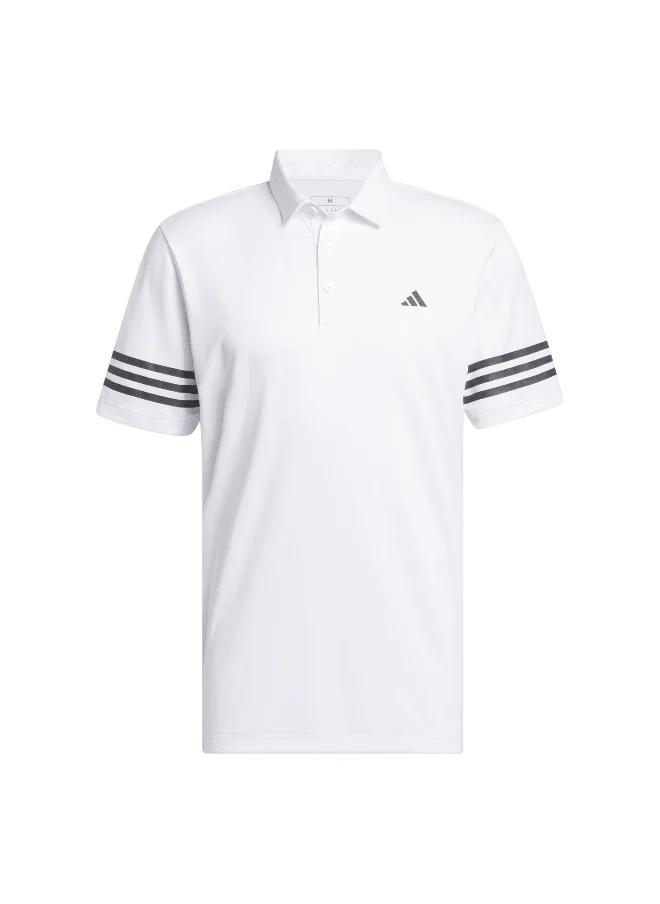 Adidas Adidas Core 3Strp Polo White Golf Polo Shirts For Men S