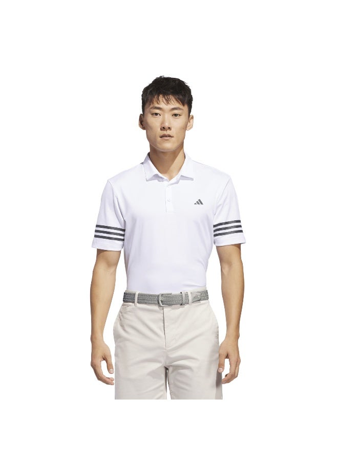 adidas Originals Adidas Core 3Strp Polo White Golf Polo Shirts For Men S - Image 3