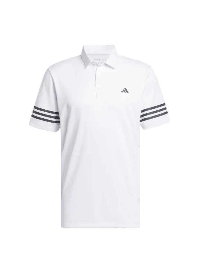 Adidas Adidas Core 3Strp Polo White Golf Polo Shirts For Men S
