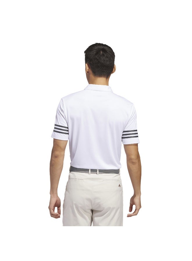 adidas Originals Adidas Core 3Strp Polo White Golf Polo Shirts For Men S - Image 5