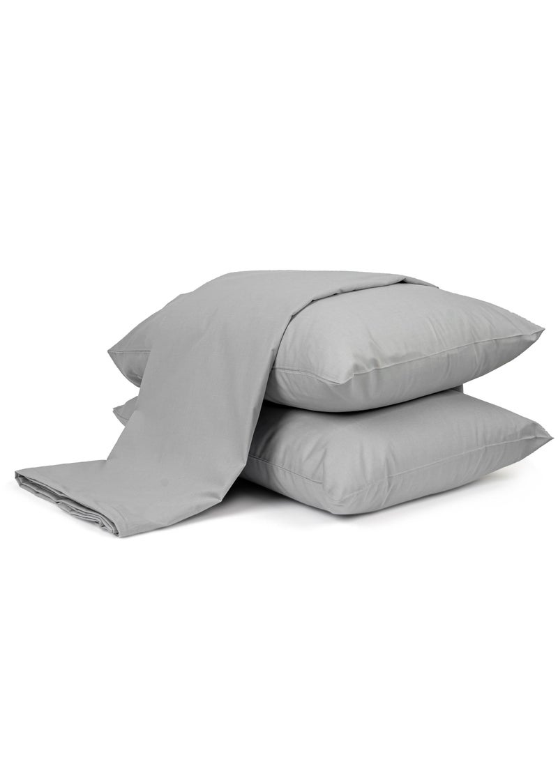 Home of linens طقم شرشف مسطح رمادي 240x260  - Image 1
