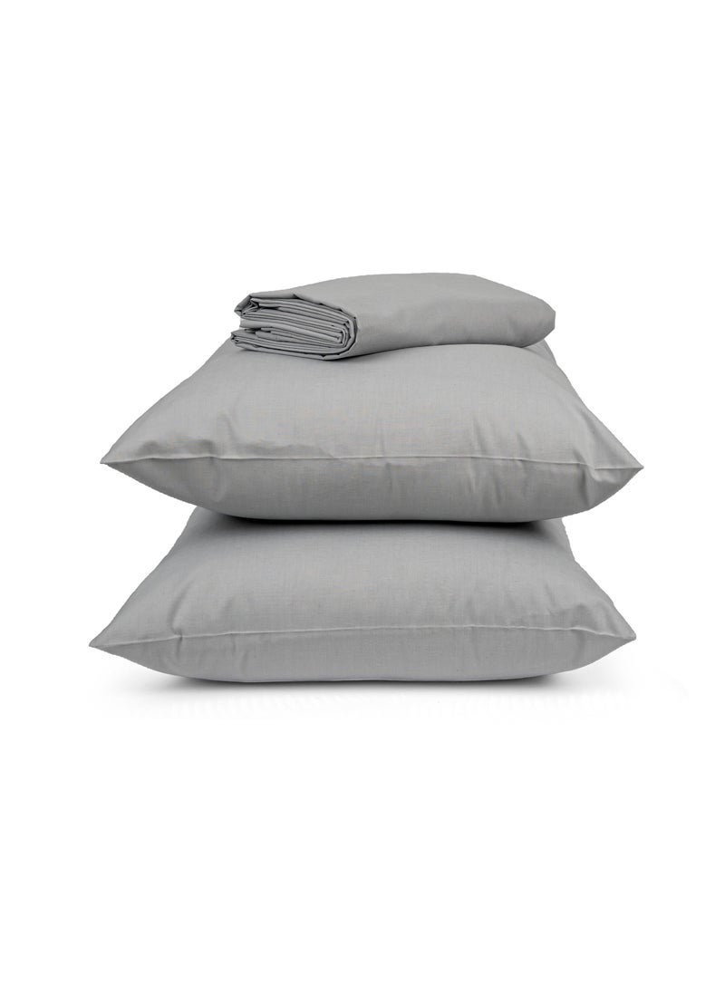Home of linens طقم شرشف مسطح رمادي 240x260  - Image 2