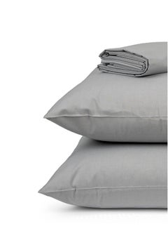 Home of linens طقم شرشف مسطح رمادي 240x260  - Image 3