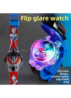 Gold Sailor Galaxy Ultraman Luminous Watch Flash Children's Watch Toy Watch Ultraman Watch For Men And Women-Color:Dark Jade ]-Specifications:Blister Card Packaging