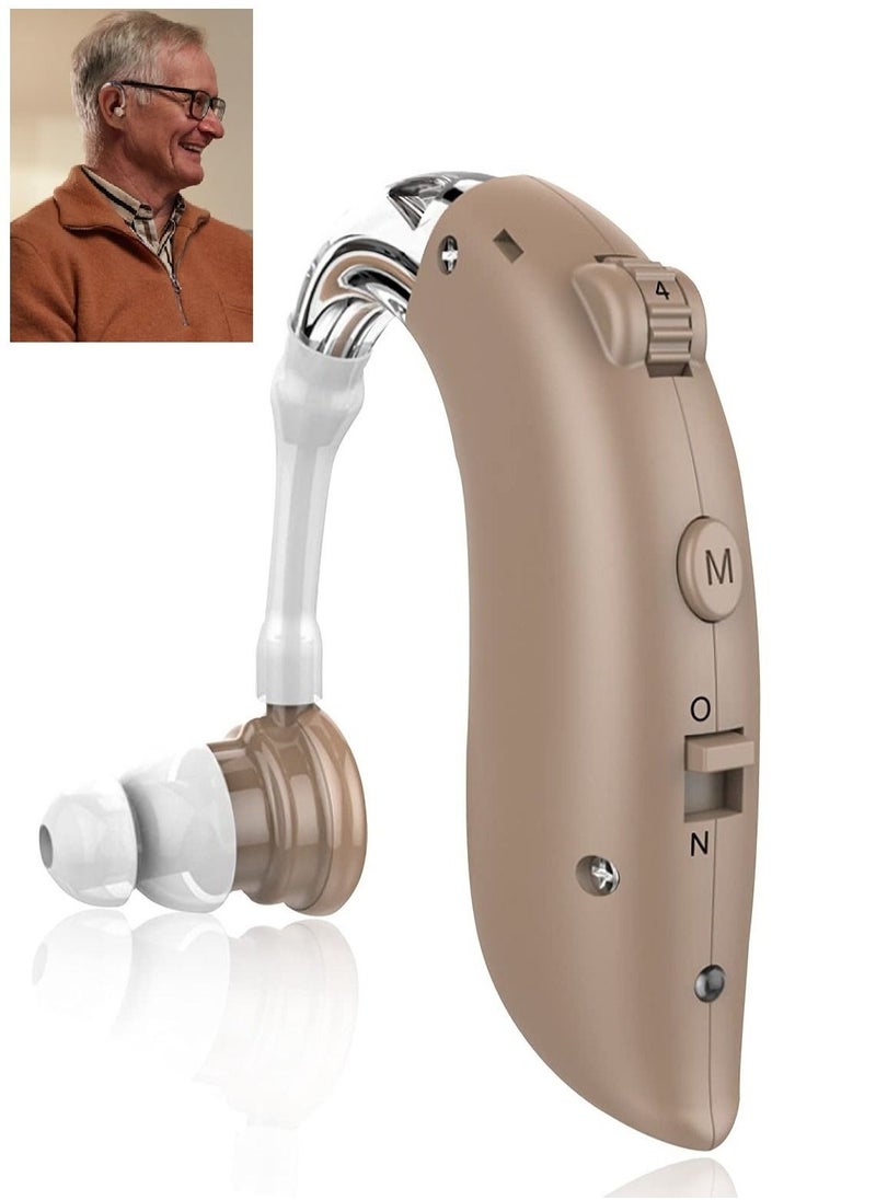 Generic - Hearing Aid, Rechargeable Hearing Amplifiers with Noise Reduction, Digital Personal Sound Amplifier Devices for Seniors with Volume Control (Brown) - Image 1
