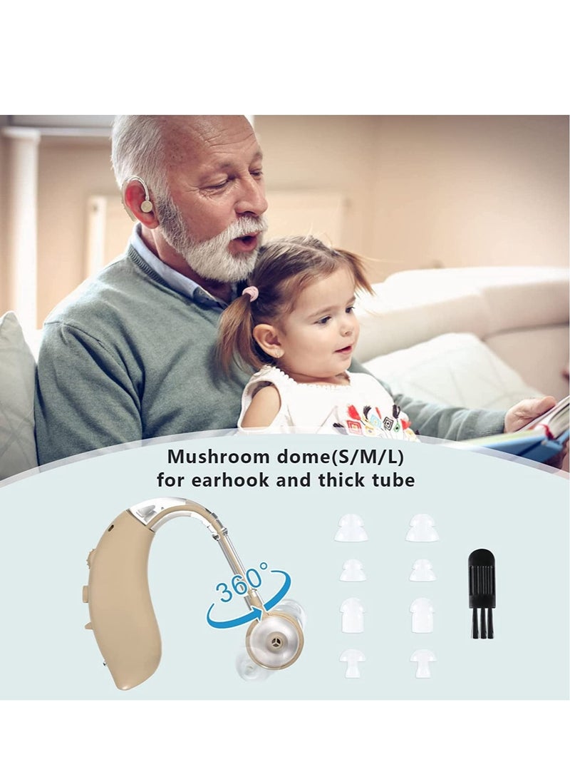 Generic - Hearing Aid, Rechargeable Hearing Amplifiers with Noise Reduction, Digital Personal Sound Amplifier Devices for Seniors with Volume Control (Brown) - Image 1