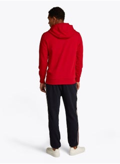 TOMMY HILFIGER Men's Logo Drawstring Hoody - Cotton, Red  - Image 4
